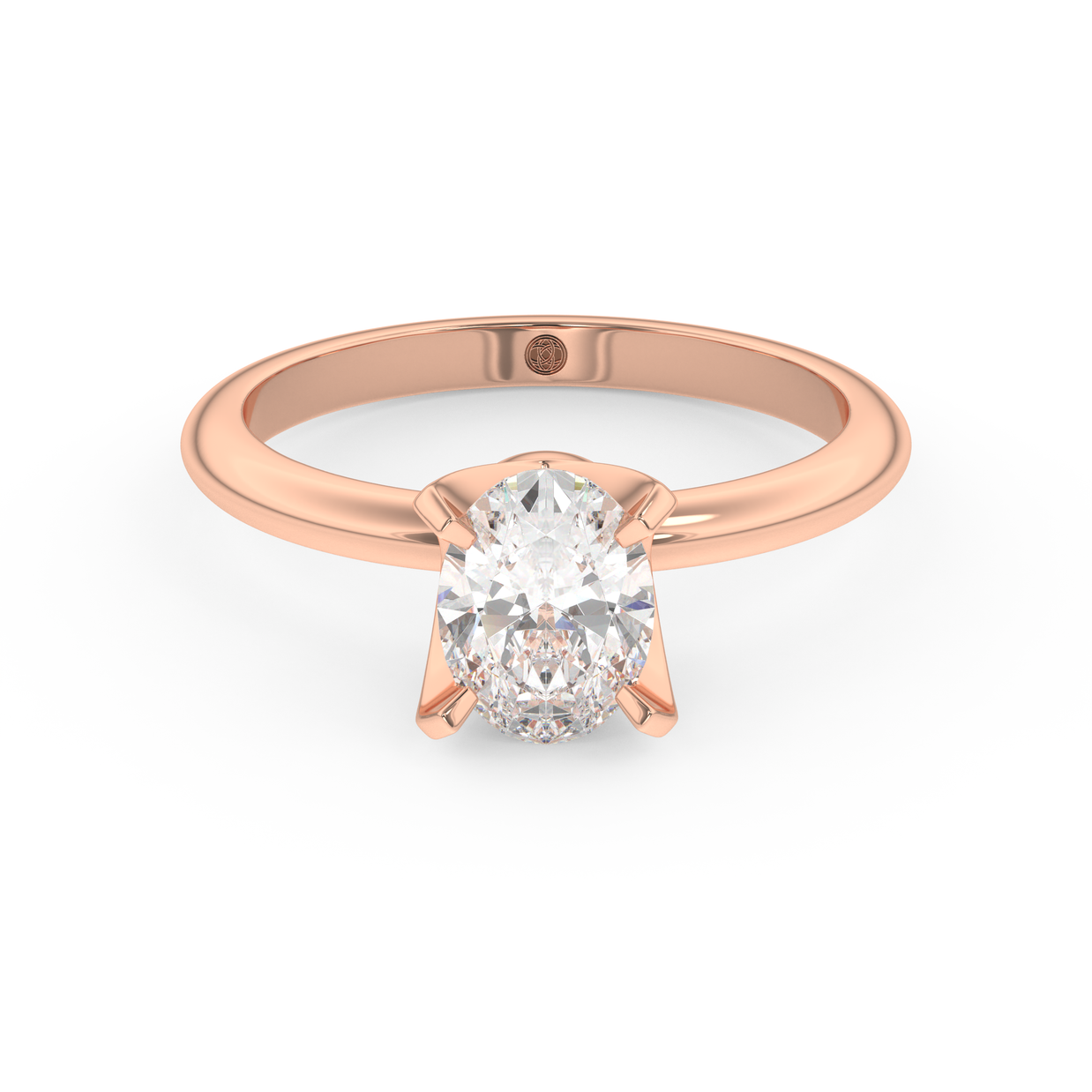 Rose gold - Central diamond 1.0 ct - view 2