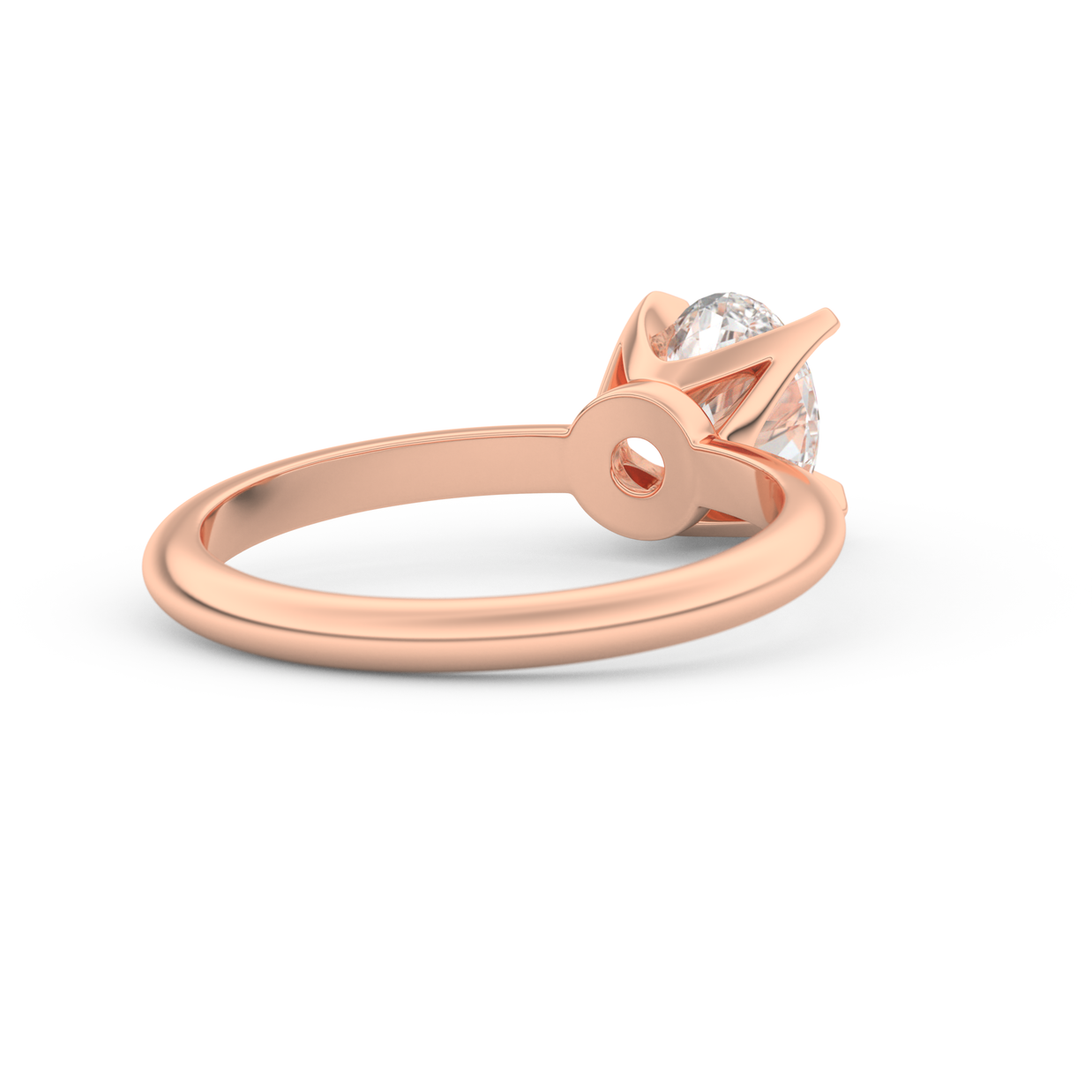 Rose gold - Central diamond 1.0 ct - view 4