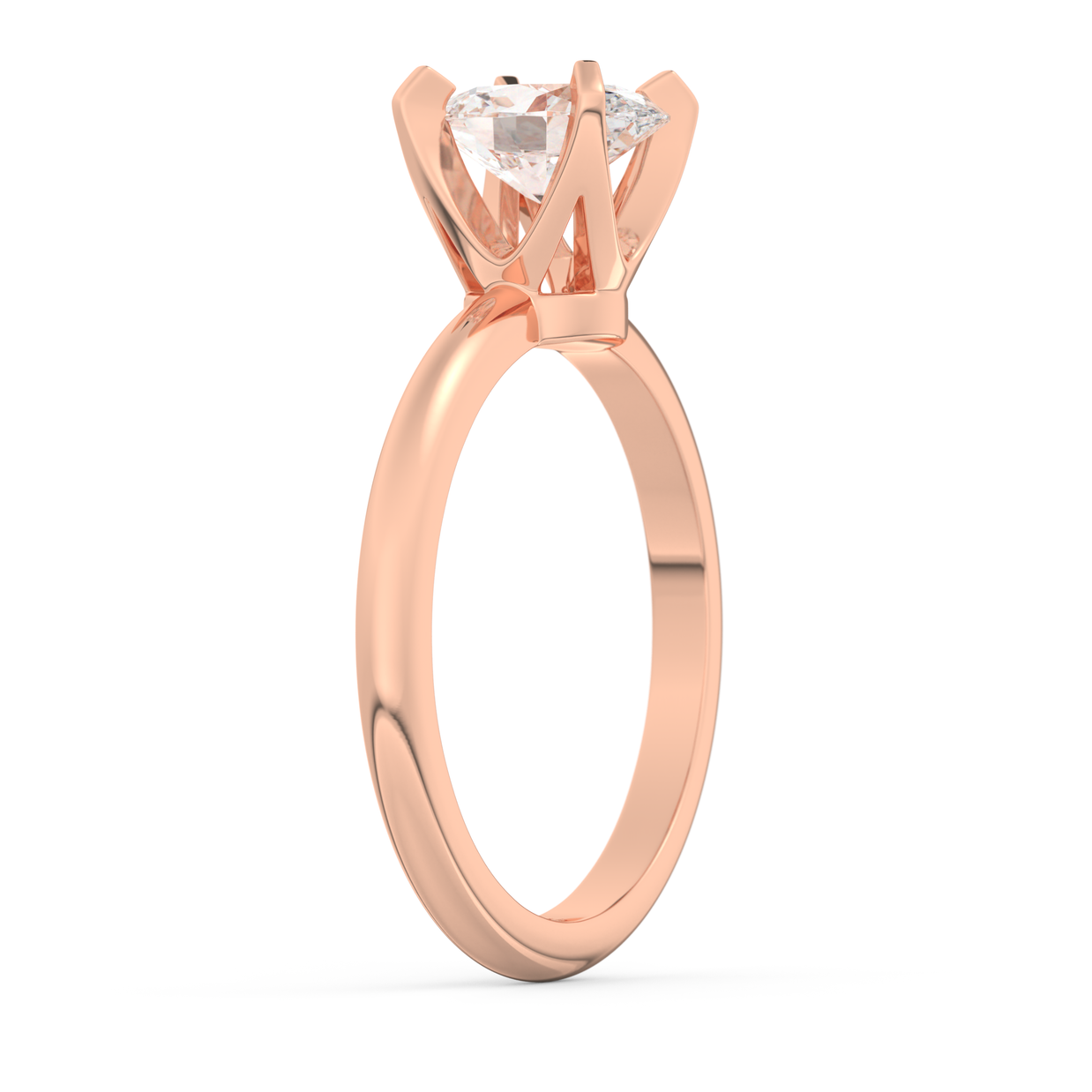 Rose gold - Central diamond 1.0 ct - view 5