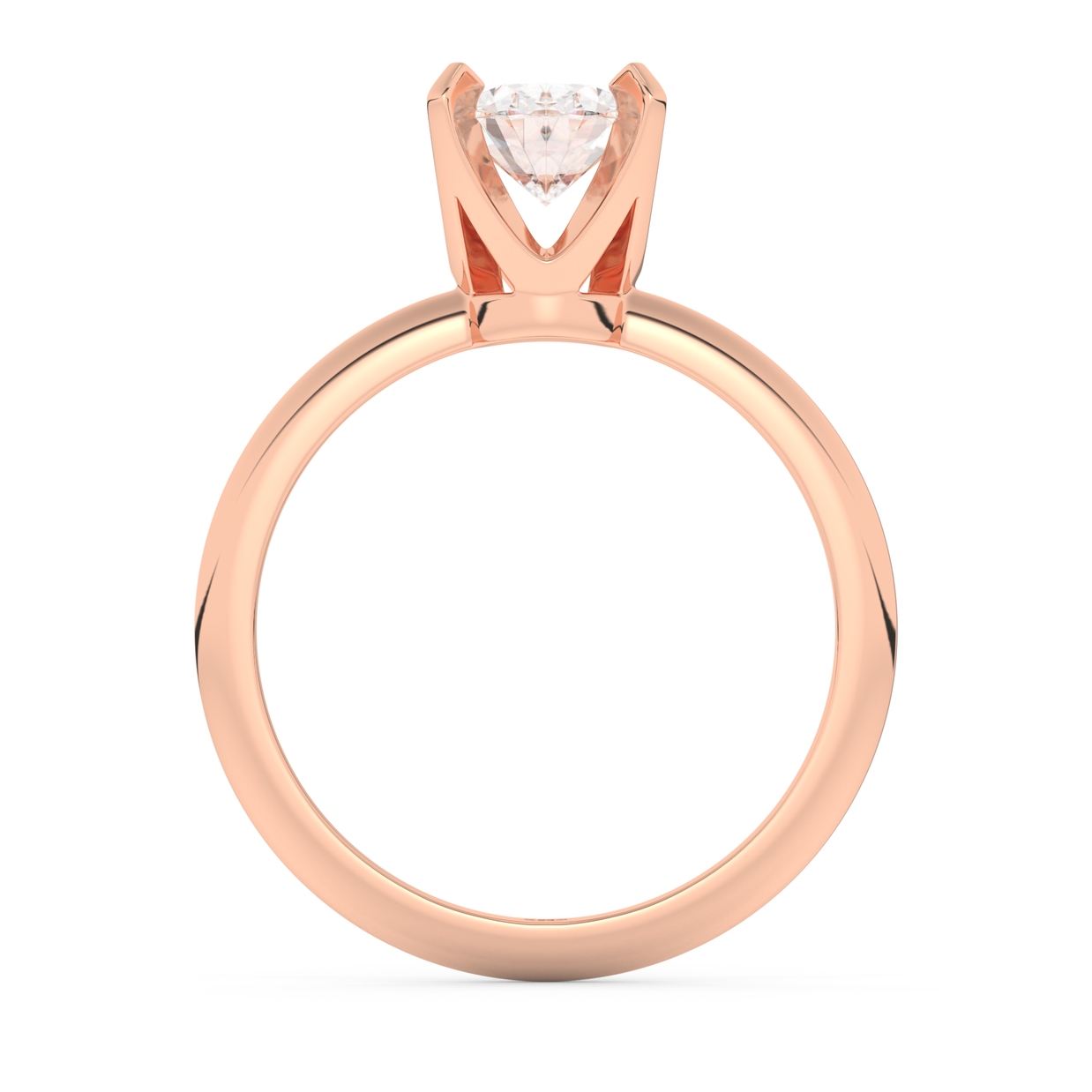 Rose gold - Central diamond 1.0 ct - view 6