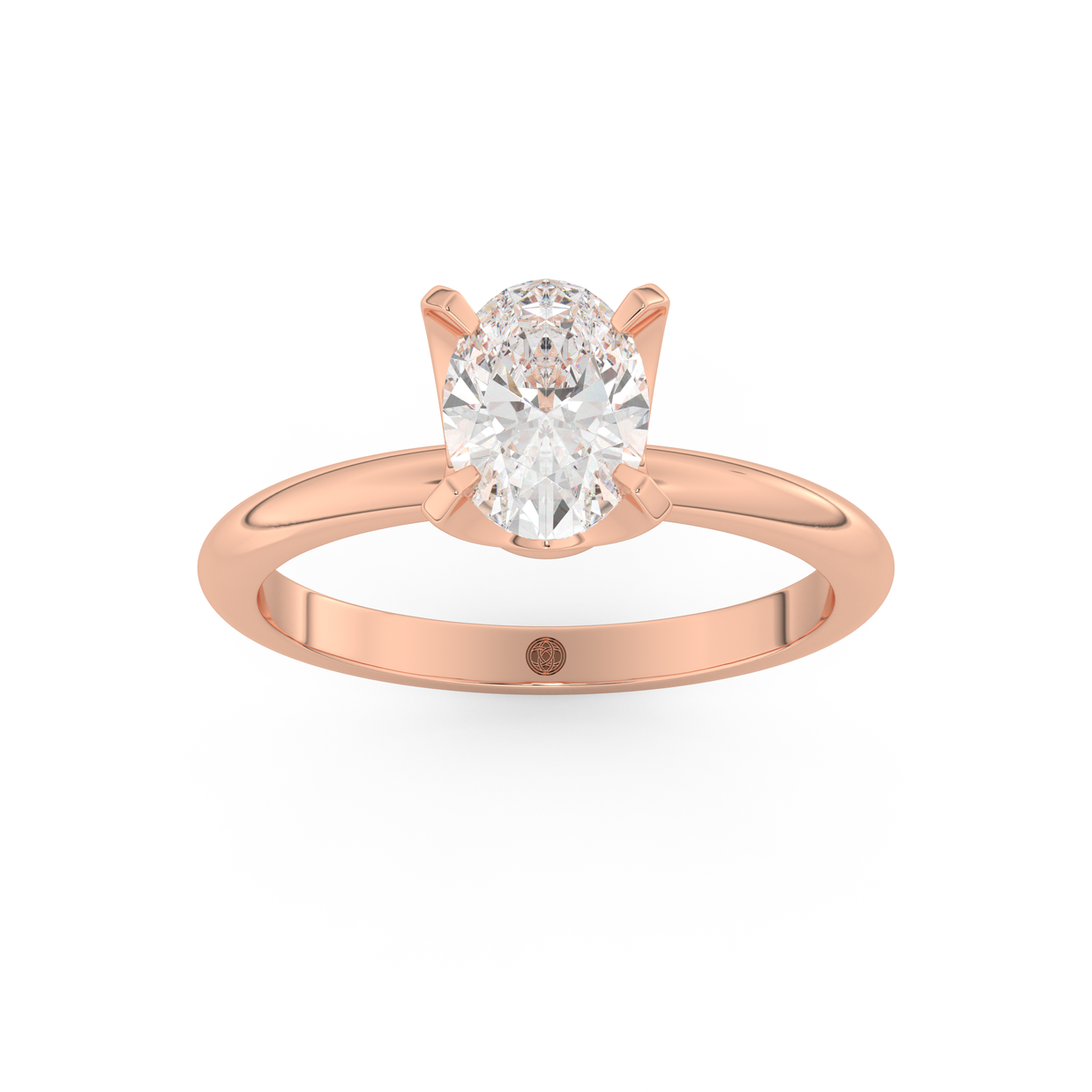 Rose gold - Central diamond 1.0 ct - view 8
