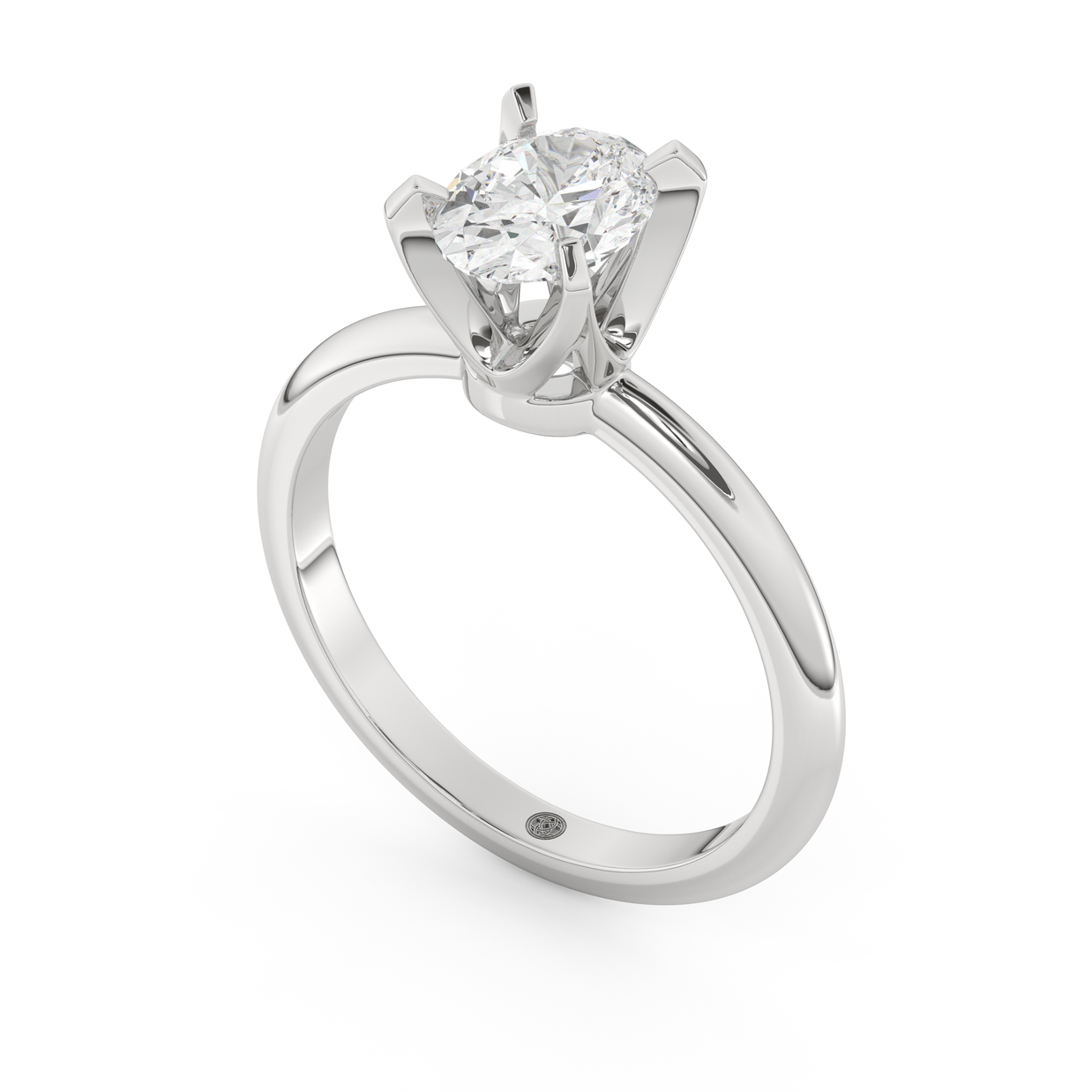White gold - Central diamond 1.0 ct - view 1