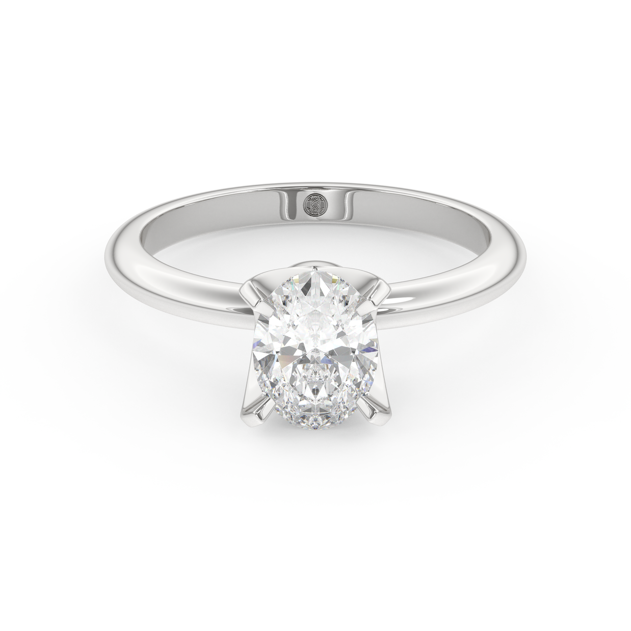 White gold - Central diamond 1.0 ct - view 2