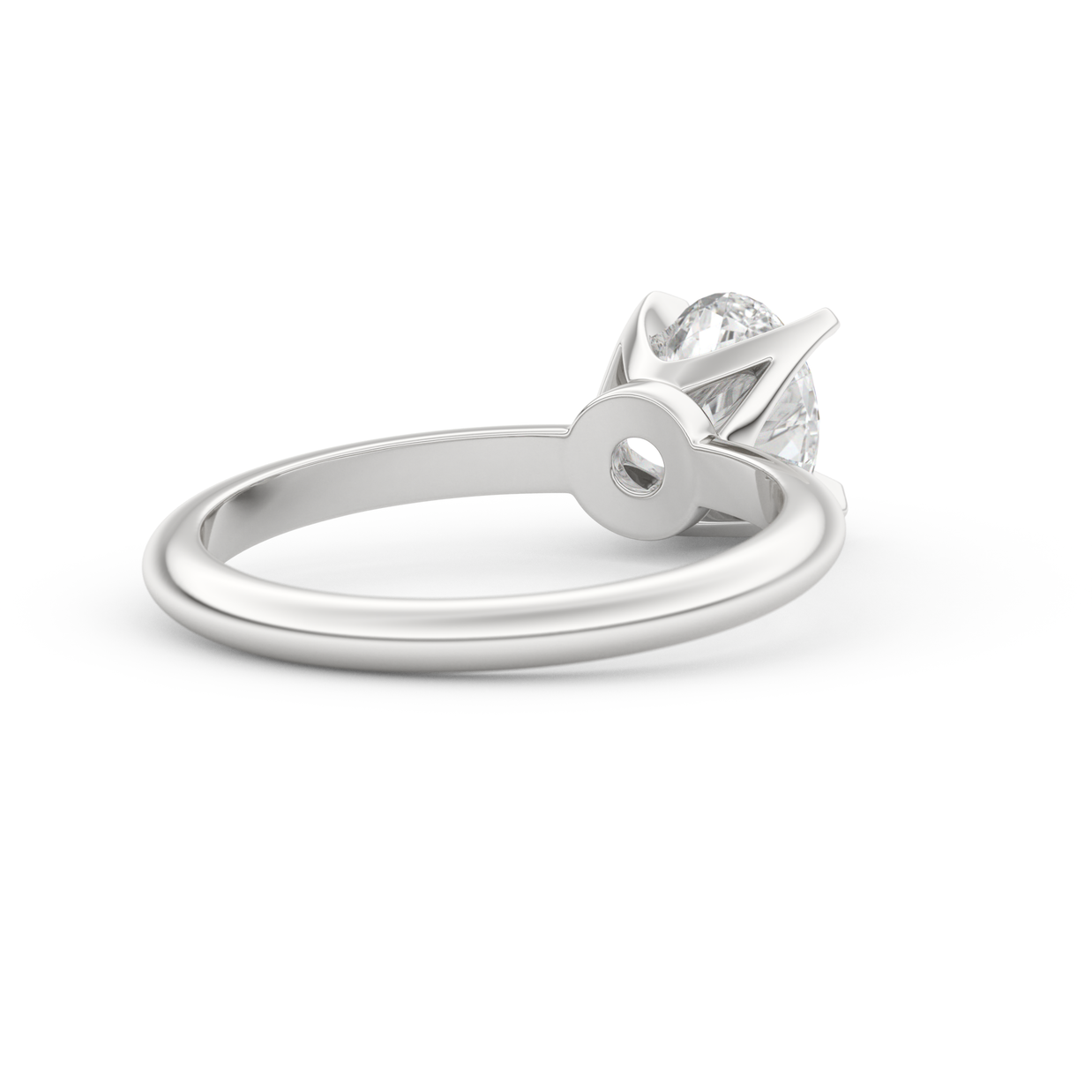 White gold - Central diamond 1.0 ct - view 4