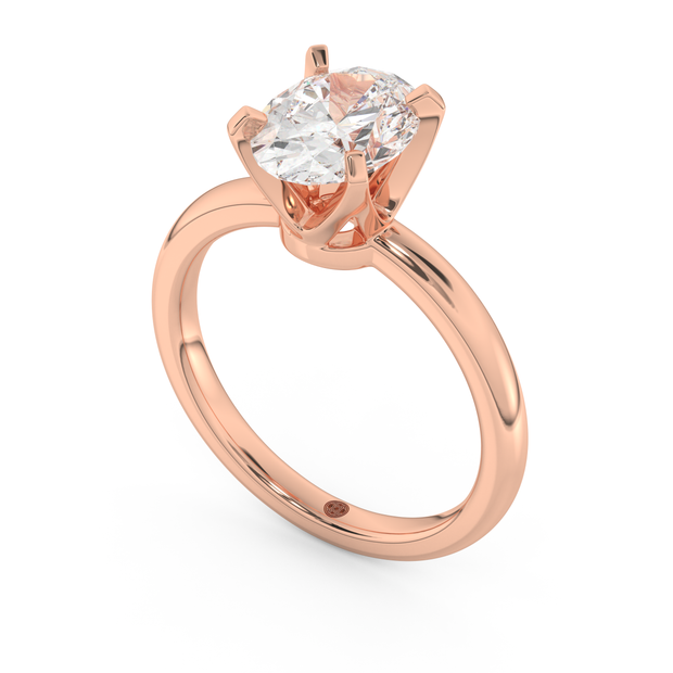 Rose gold - Central diamond 2.0 ct - view 1