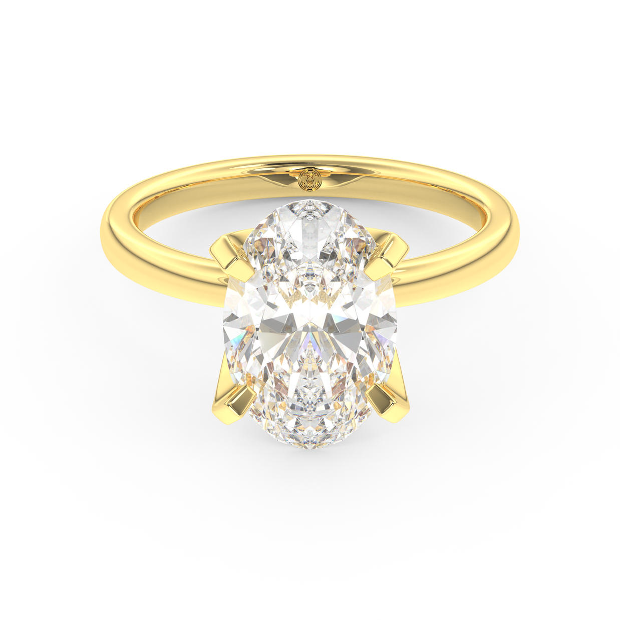 Yellow gold - Central diamond 3.0 ct - view 2