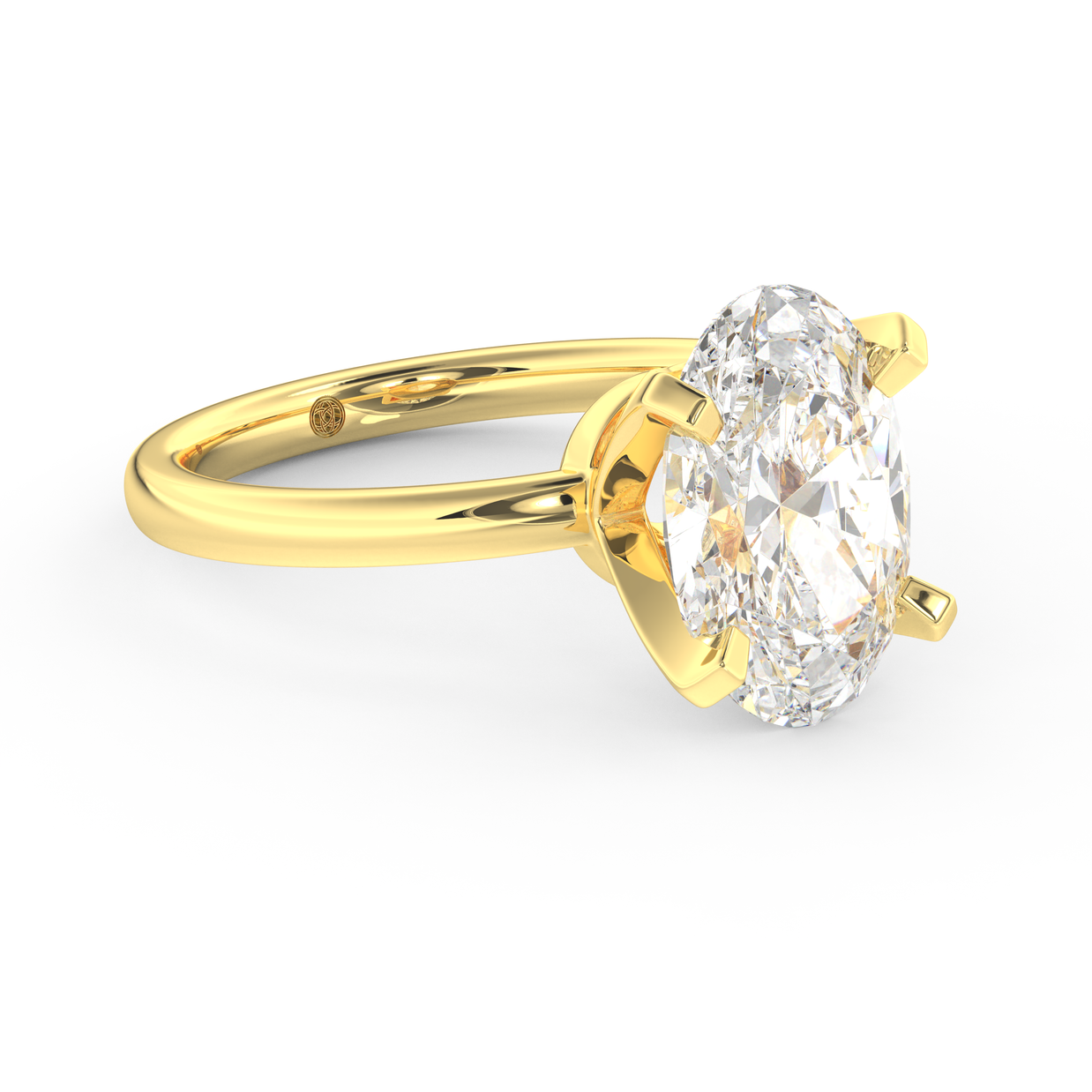 Yellow gold - Central diamond 3.0 ct - view 3