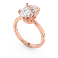 Rose gold - Central diamond 3.0 ct - view 1