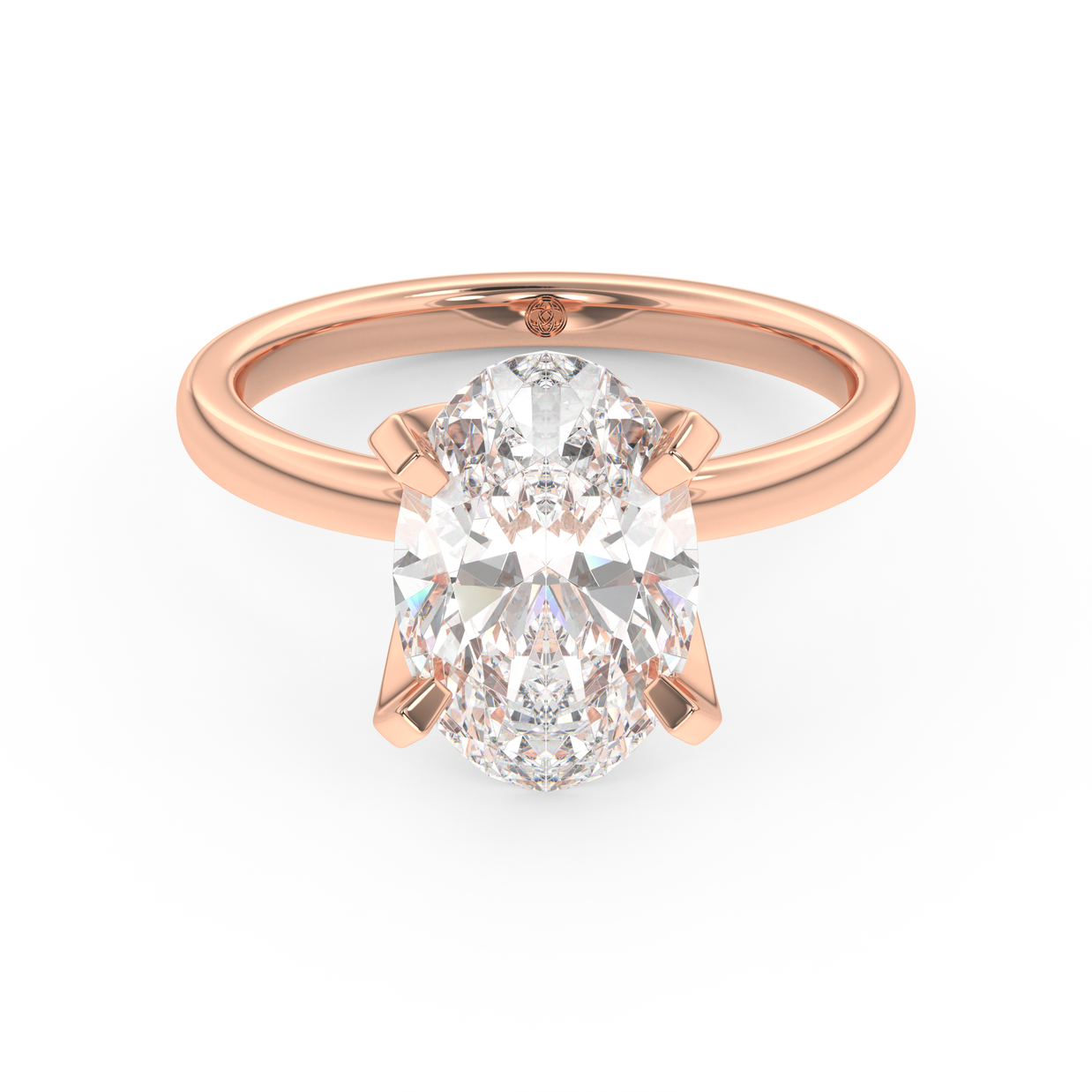 Rose gold - Central diamond 3.0 ct - view 2