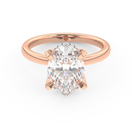 Rose gold - Central diamond 3.0 ct - view 2