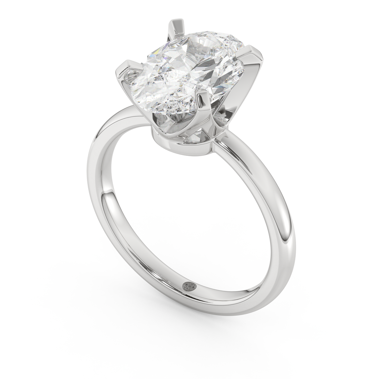 White gold - Central diamond 3.0 ct - view 1