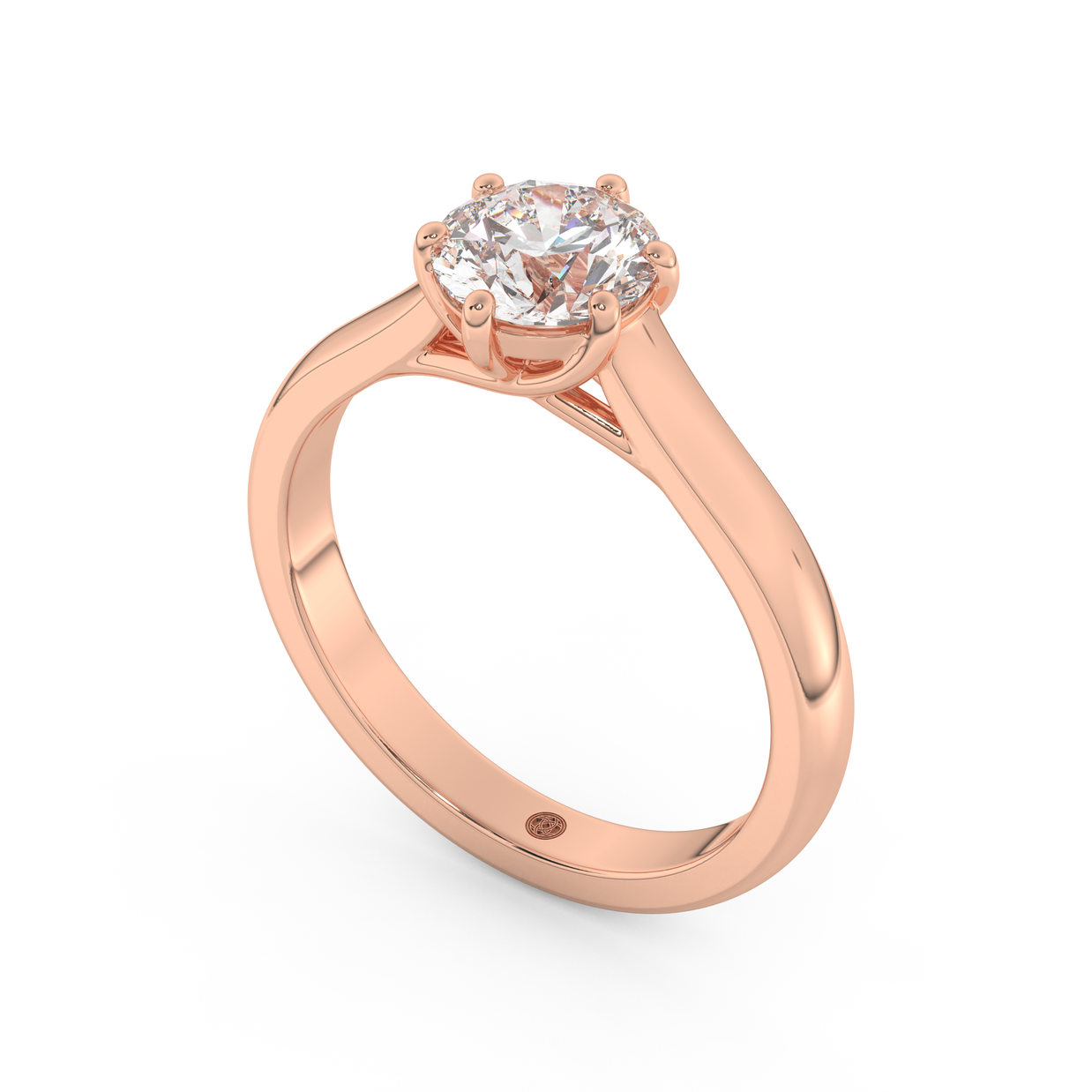 Rose gold - Central diamond 1.0 ct - view 1