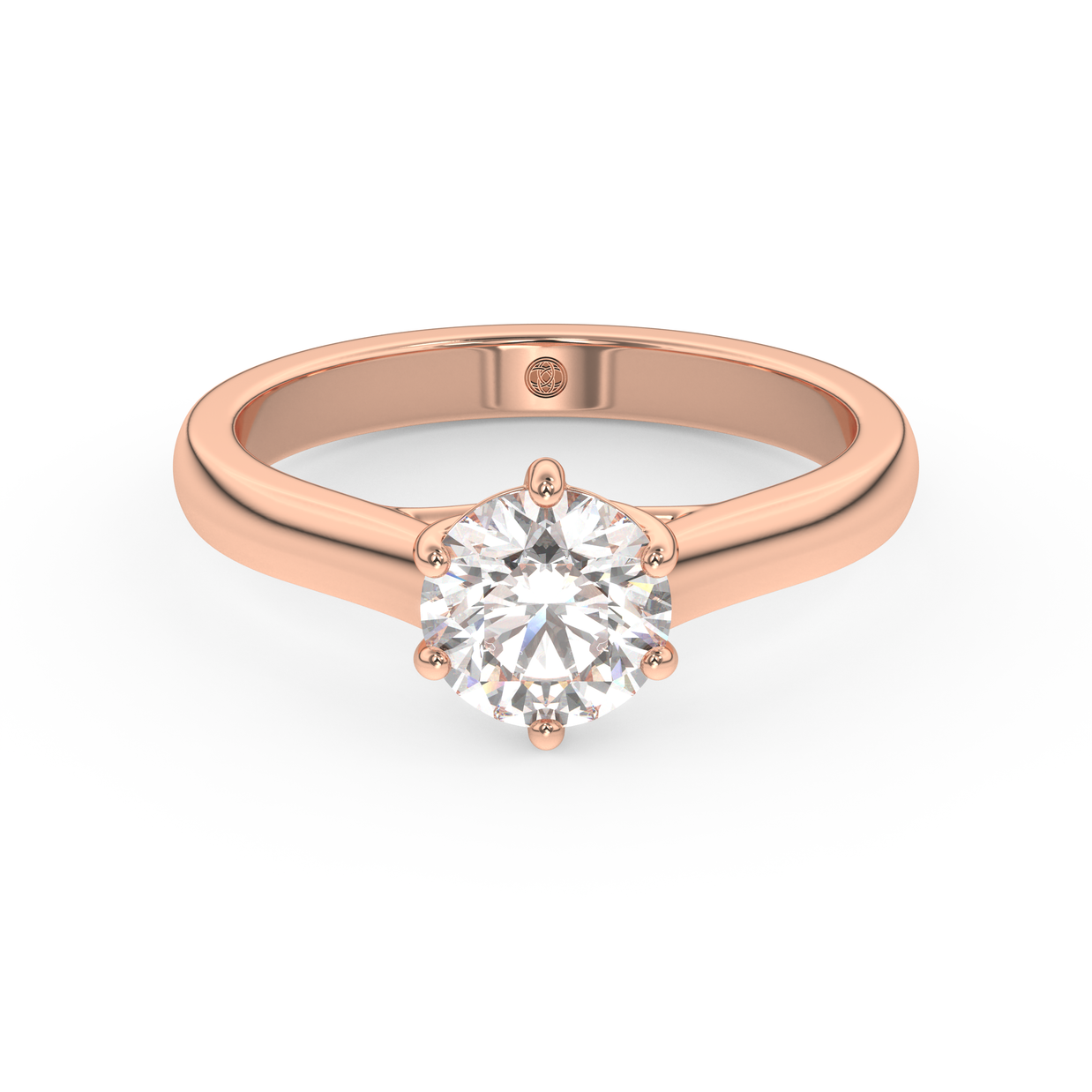 Rose gold - Central diamond 1.0 ct - view 2