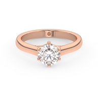 Rose gold - Central diamond 1.0 ct - view 2