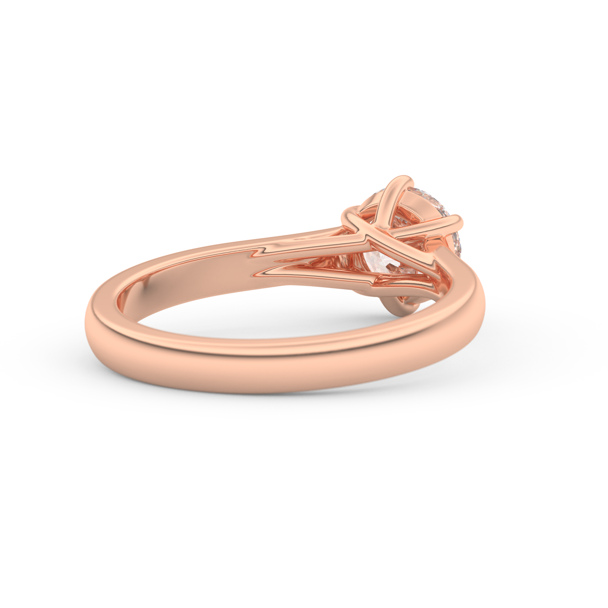 Rose gold - Central diamond 1.0 ct - view 4