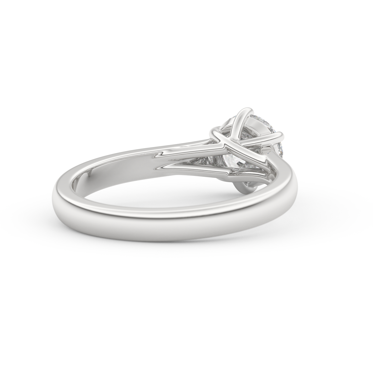 White gold - Central diamond 1.0 ct - view 4