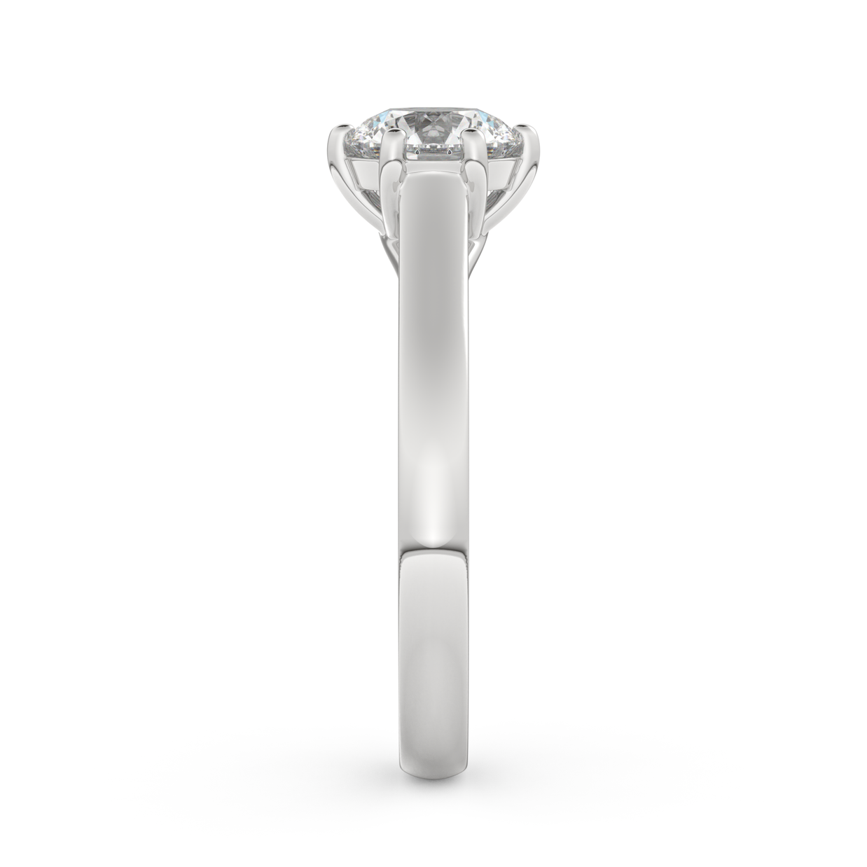 White gold - Central diamond 1.0 ct - view 7