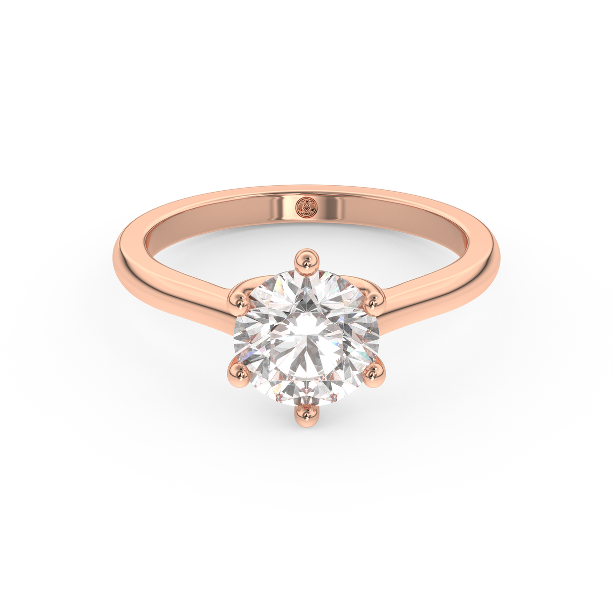 Rose gold - Central diamond 1.5 ct - view 2