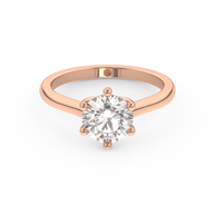 Rose gold - Central diamond 1.5 ct - view 2