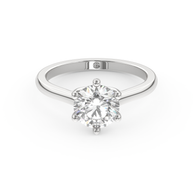 White gold - Central diamond 1.5 ct - view 2