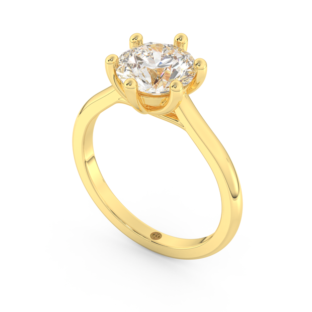 Yellow gold - Central diamond 2.0 ct - view 1