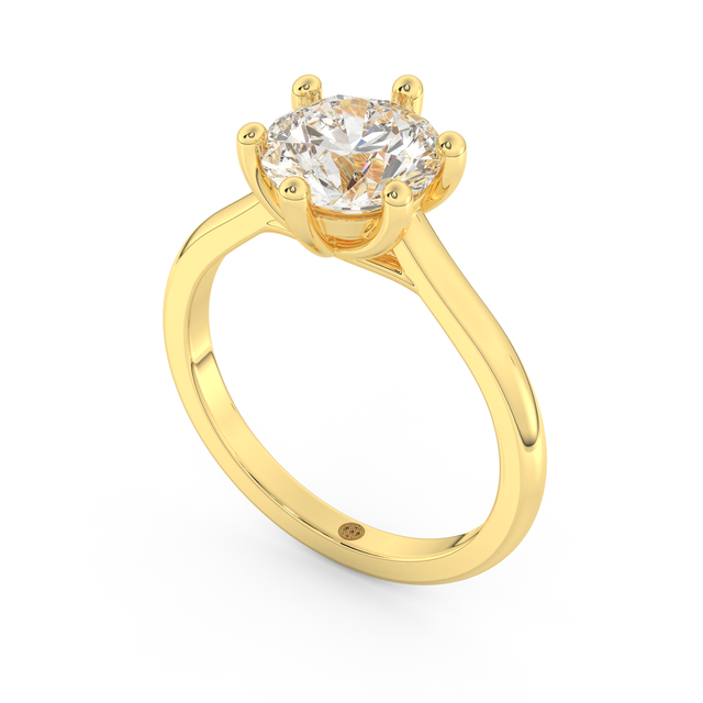 Yellow gold - Central diamond 2.0 ct - view 1