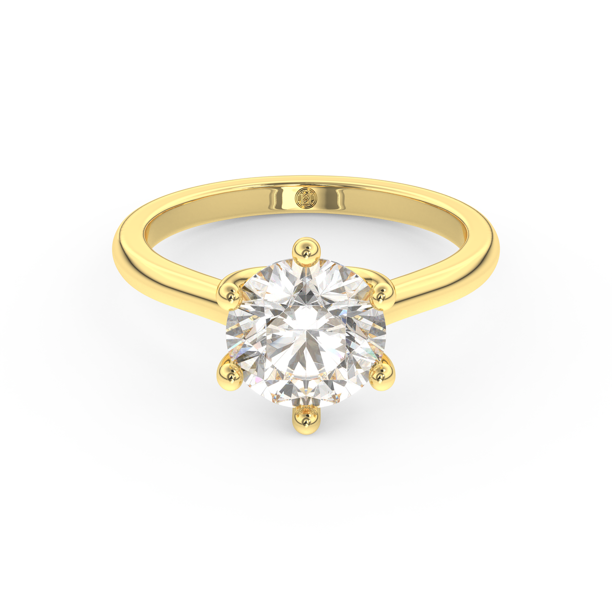 Yellow gold - Central diamond 2.0 ct - view 2