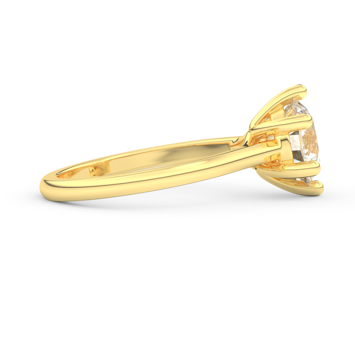 Yellow gold - Central diamond 2.0 ct - view 3