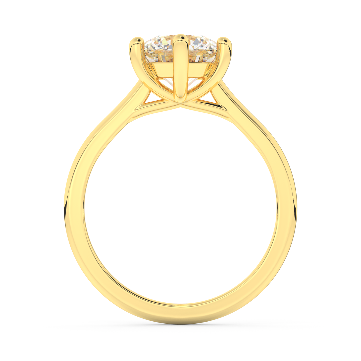 Yellow gold - Central diamond 2.0 ct - view 6