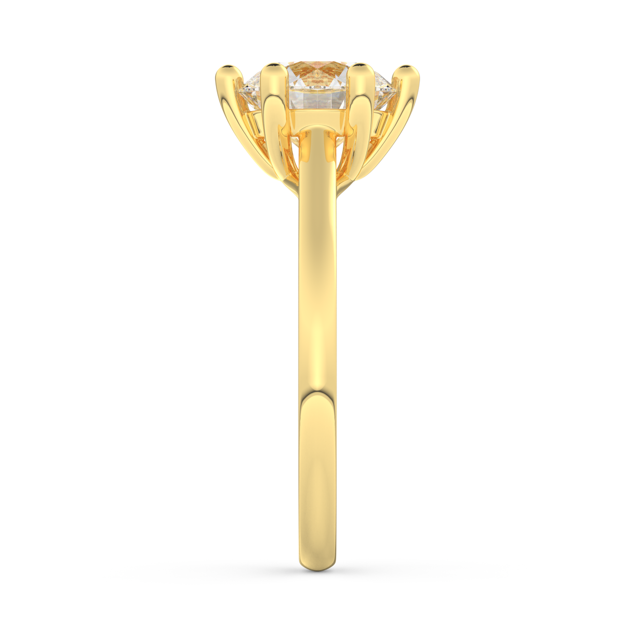 Yellow gold - Central diamond 2.0 ct - view 7
