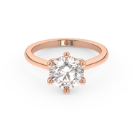Rose gold - Central diamond 2.0 ct - view 2