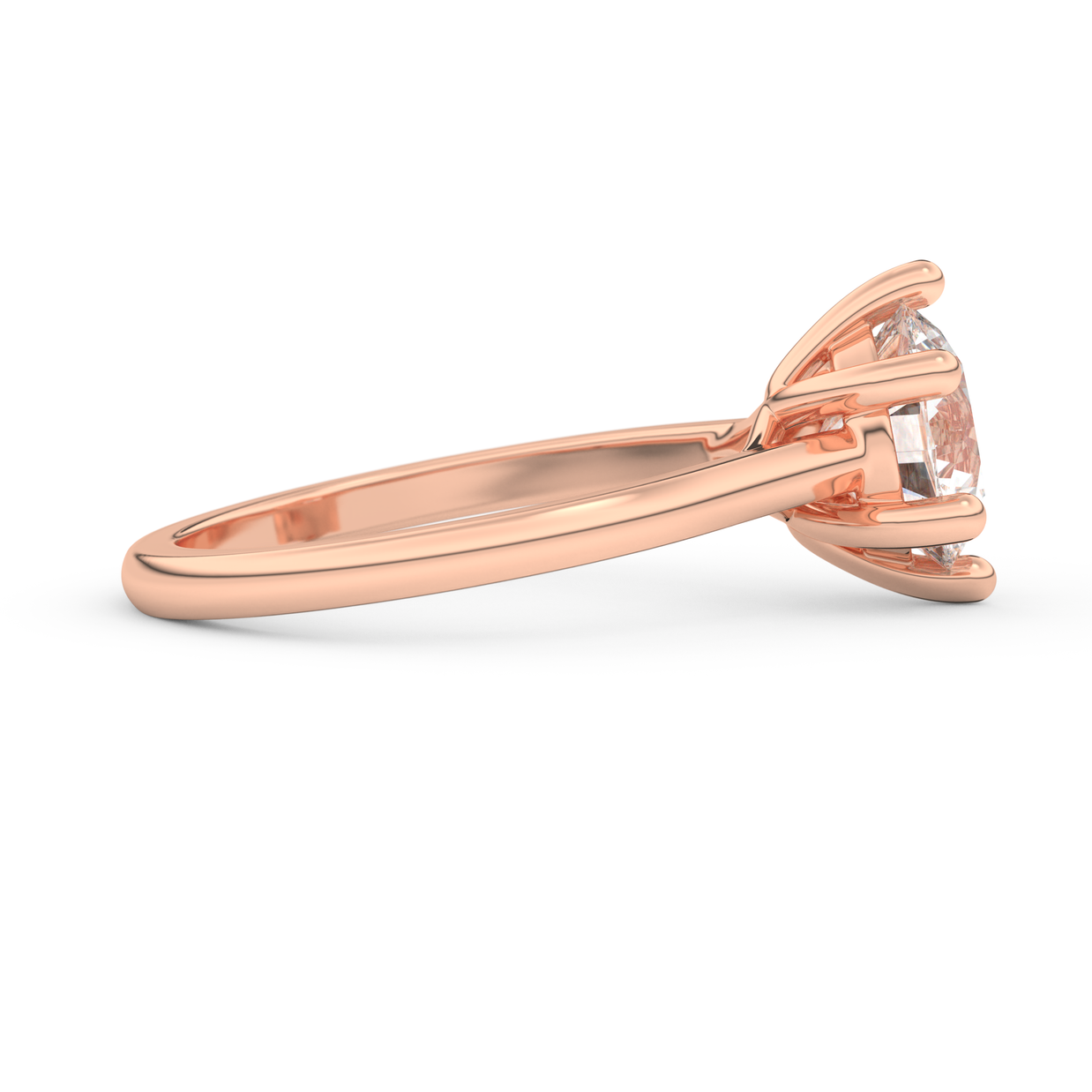 Rose gold - Central diamond 2.0 ct - view 3