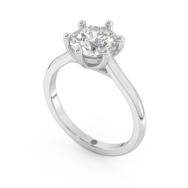 White gold - Central diamond 2.0 ct - view 1