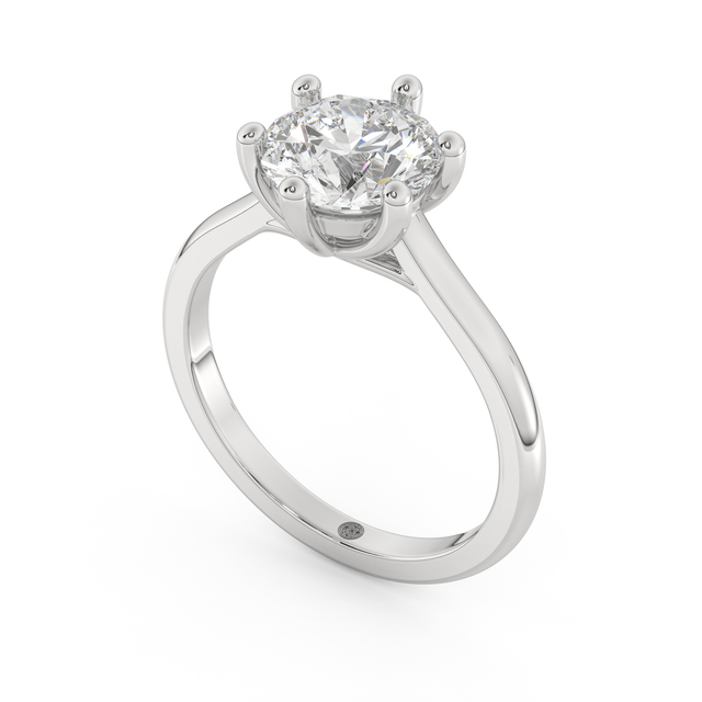 White gold - Central diamond 2.0 ct - view 1