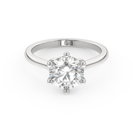 White gold - Central diamond 2.0 ct - view 2