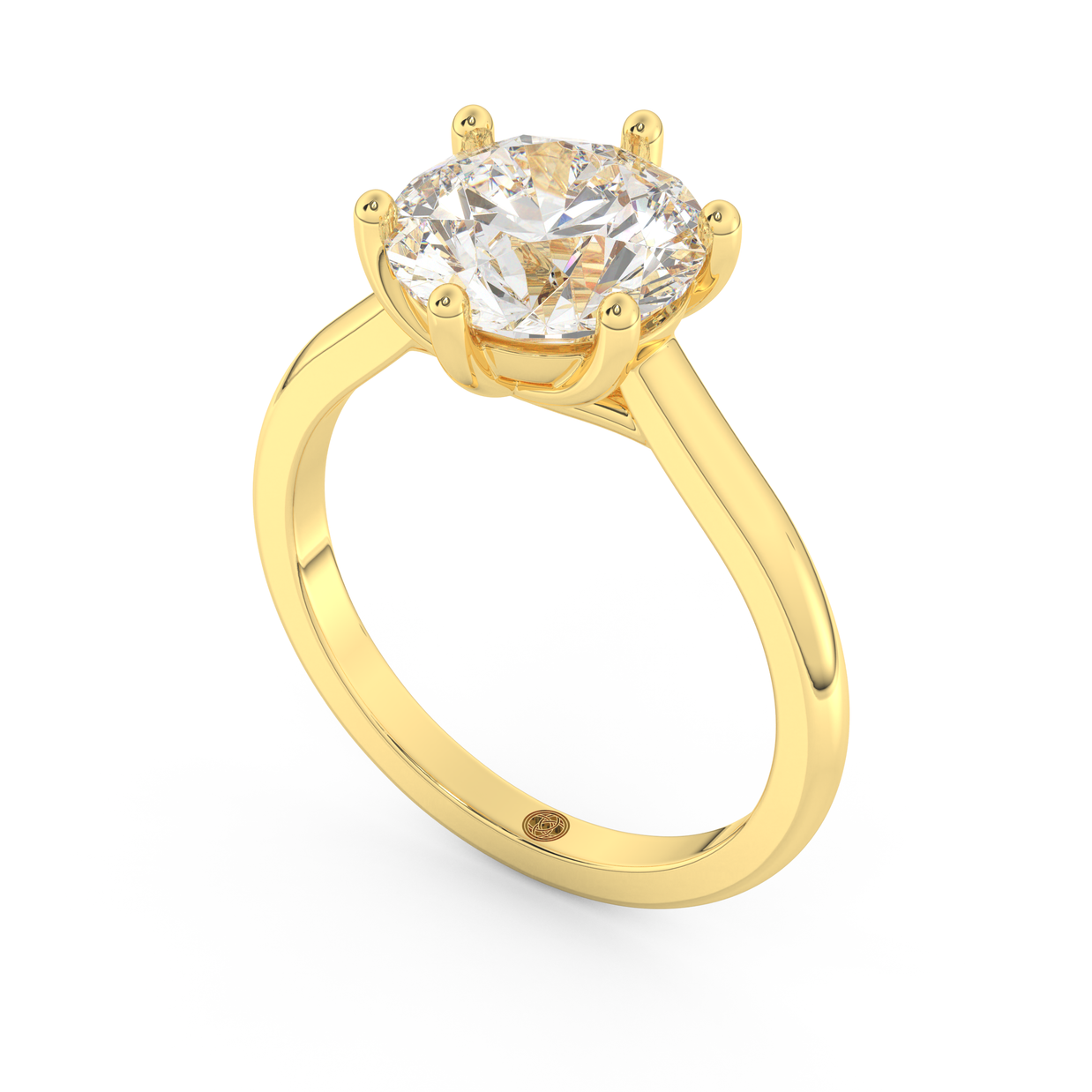 Yellow gold - Central diamond 3.0 ct - view 1