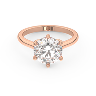 Rose gold - Central diamond 3.0 ct - view 2