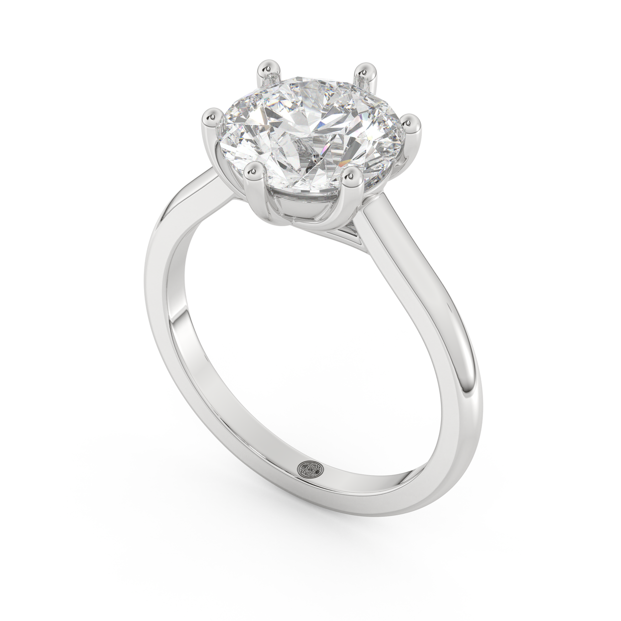 White gold - Central diamond 3.0 ct - view 1