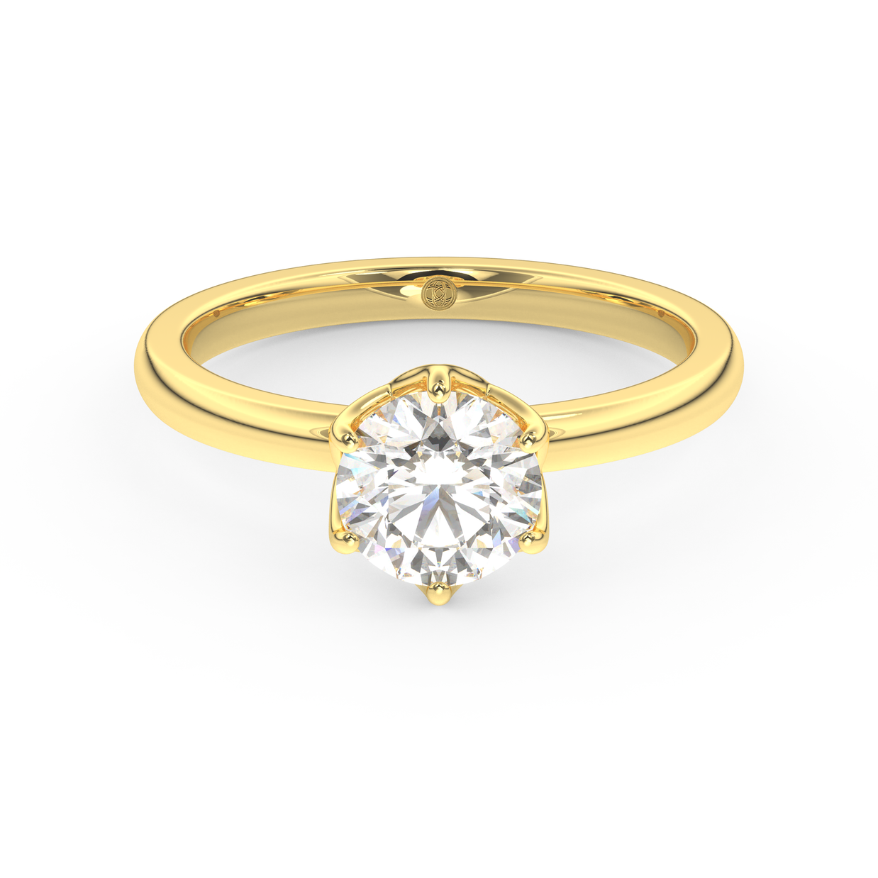 Yellow gold - Central diamond 1.0 ct - view 2