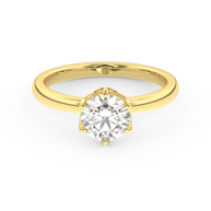 Yellow gold - Central diamond 1.0 ct - view 2