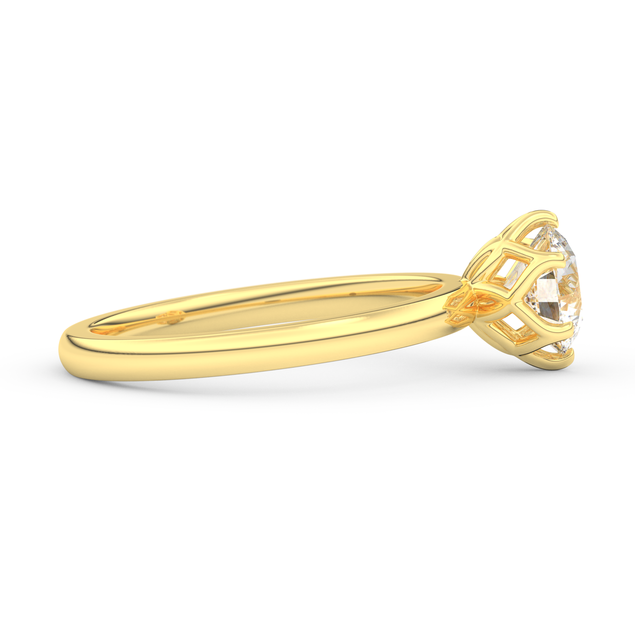 Yellow gold - Central diamond 1.0 ct - view 3
