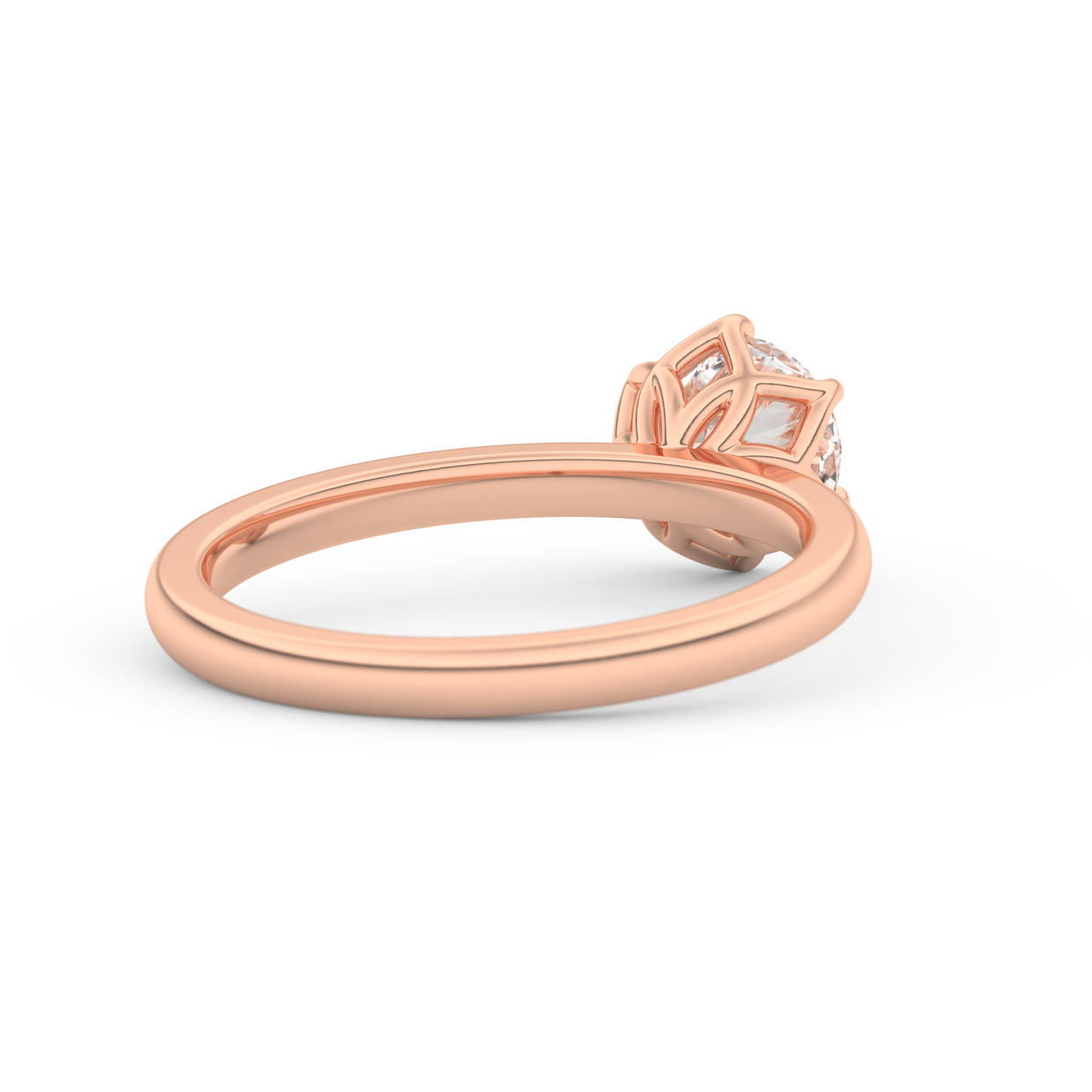 Rose gold - Central diamond 1.0 ct - view 4
