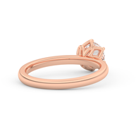 Rose gold - Central diamond 1.0 ct - view 4