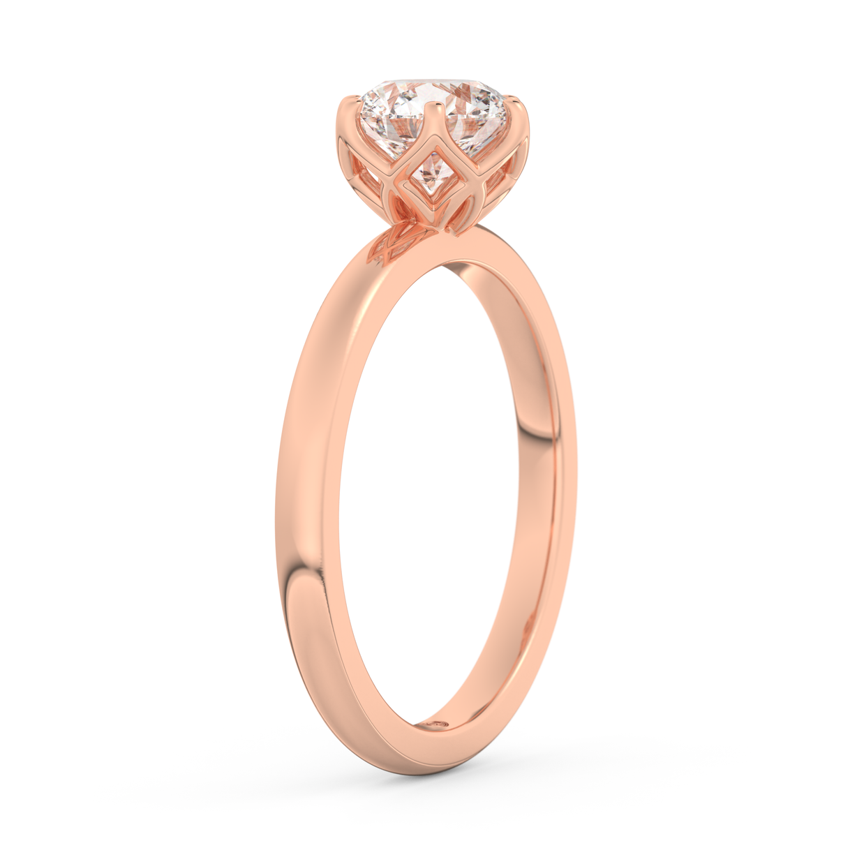Rose gold - Central diamond 1.0 ct - view 5