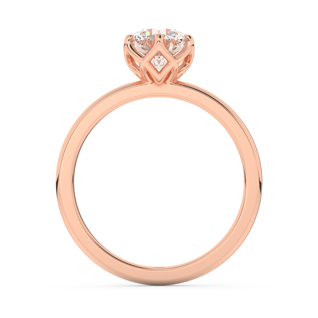 Rose gold - Central diamond 1.0 ct - view 6