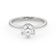 White gold - Central diamond 1.0 ct - view 2