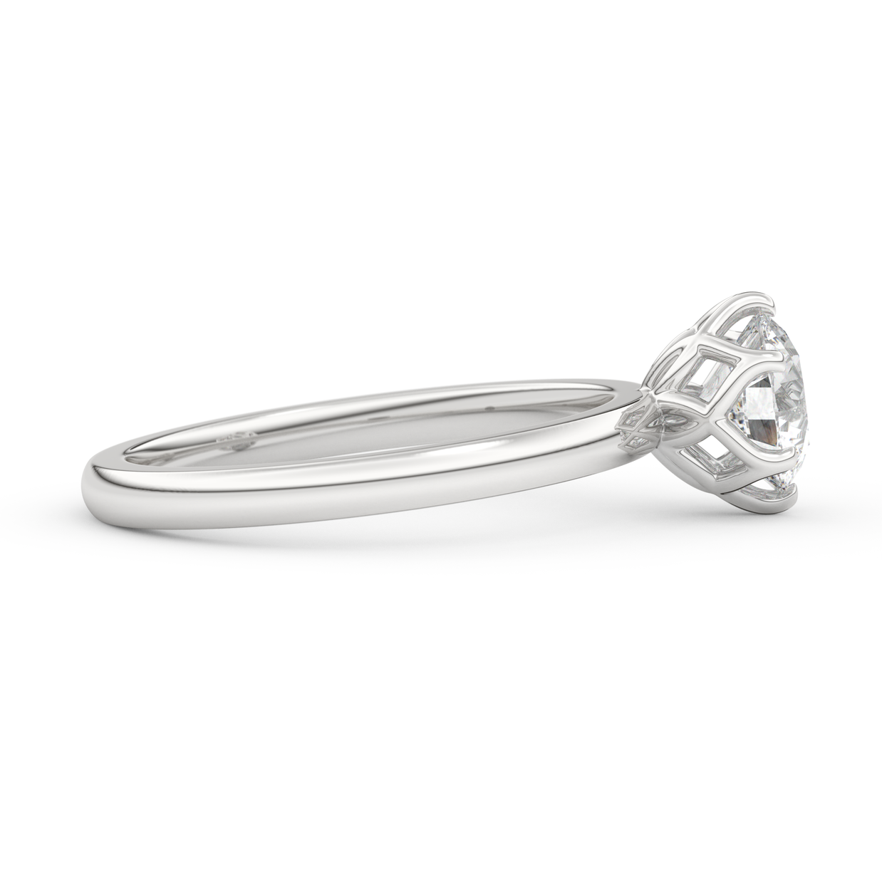 White gold - Central diamond 1.0 ct - view 3