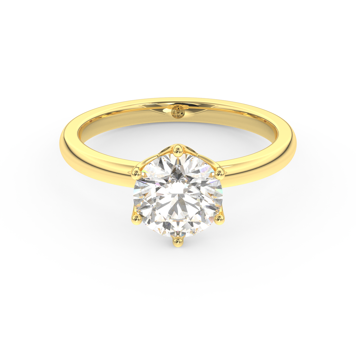 Yellow gold - Central diamond 1.5 ct - view 2