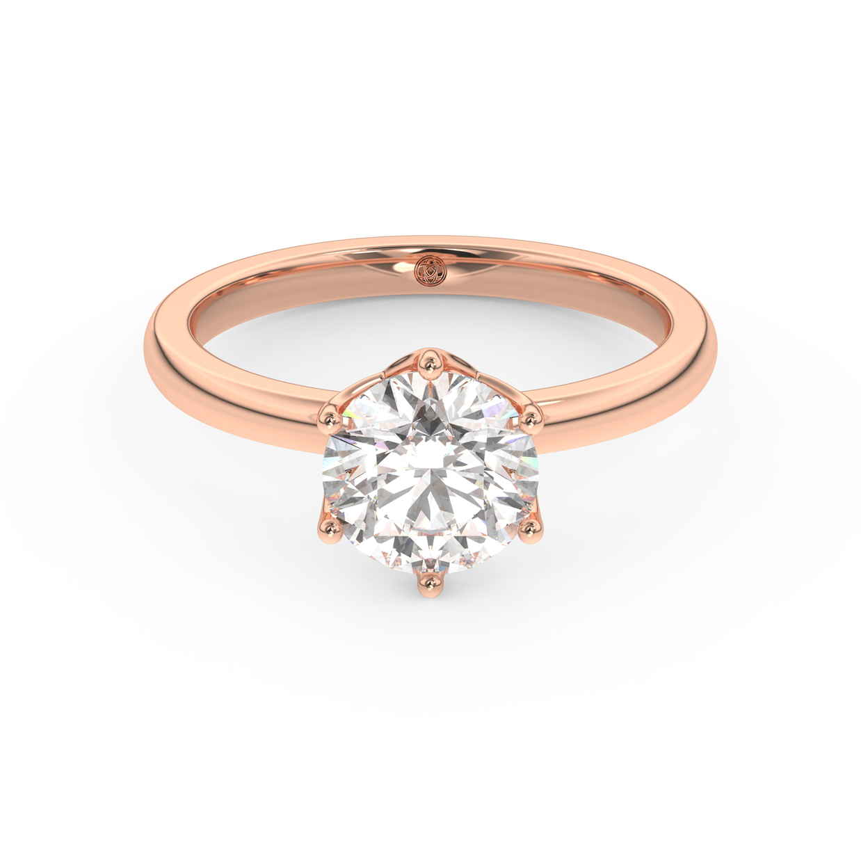 Rose gold - Central diamond 1.5 ct - view 2
