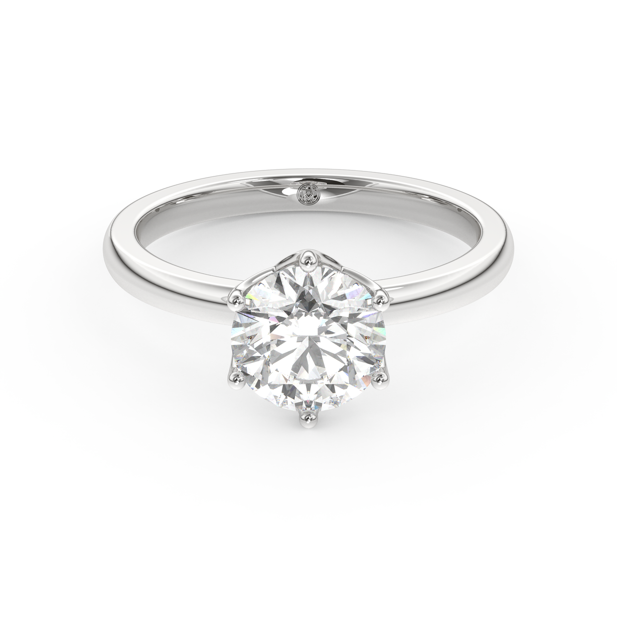 White gold - Central diamond 1.5 ct - view 2